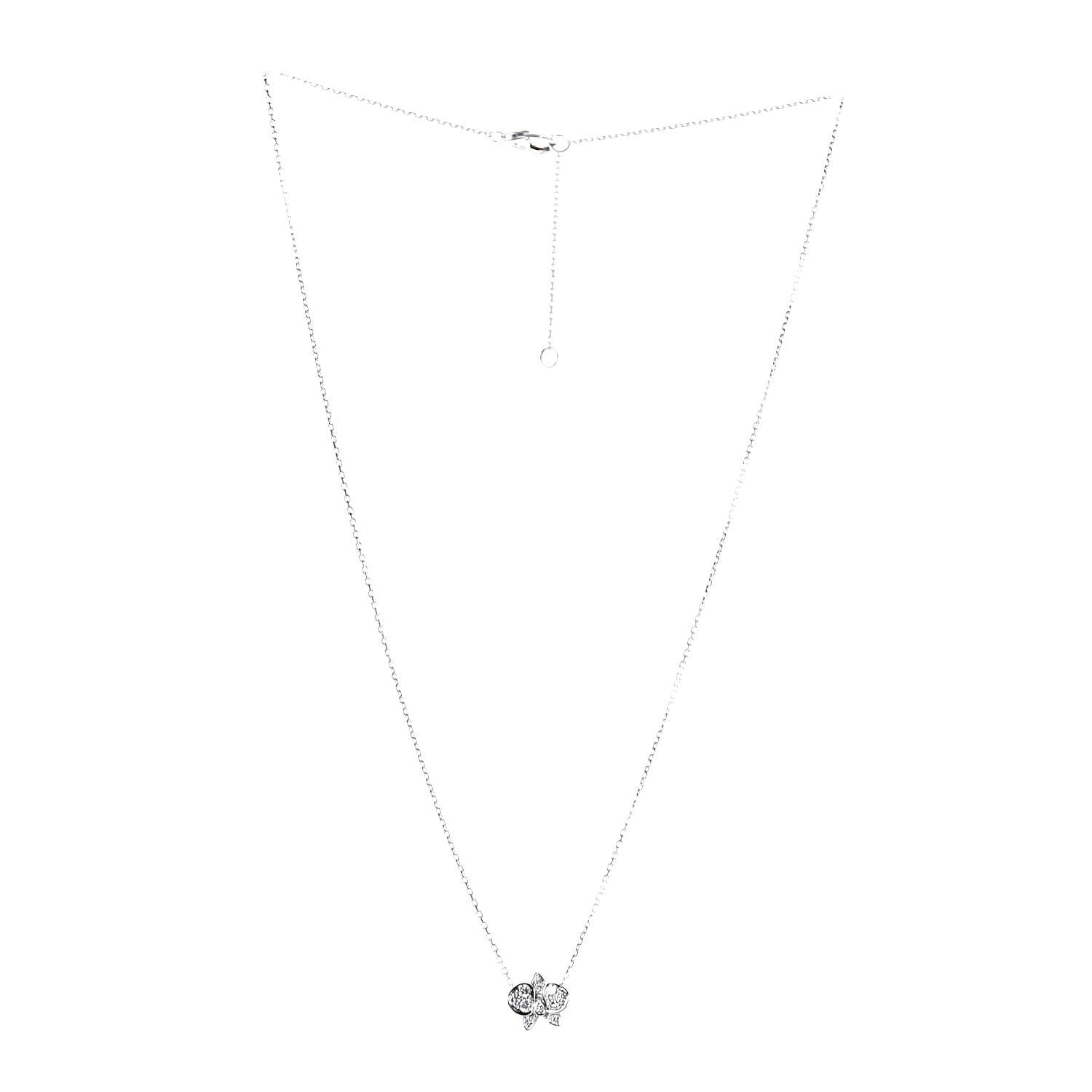 Cartier 18K White Gold Diamond Caresse D'Orchidees Par Necklace 3 of 5