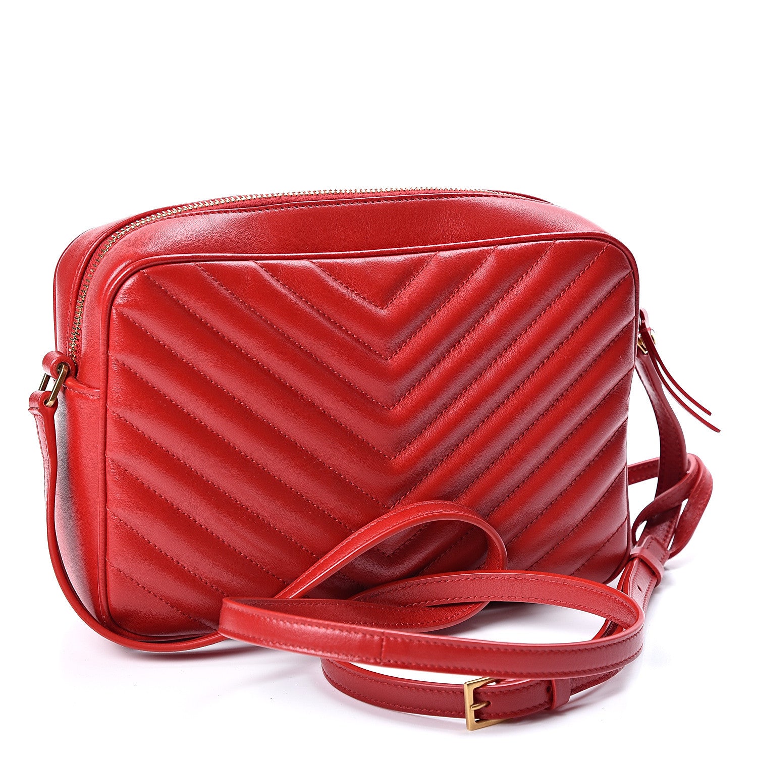 Saint Laurent Calfskin Matelasse Monogram Lou Camera Bag Eros Red 2 of 10