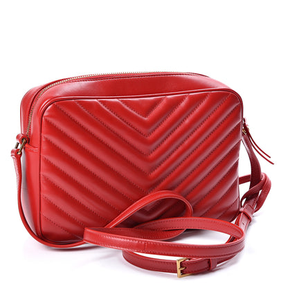Saint Laurent Calfskin Matelasse Monogram Lou Camera Bag Eros Red 2 of 10