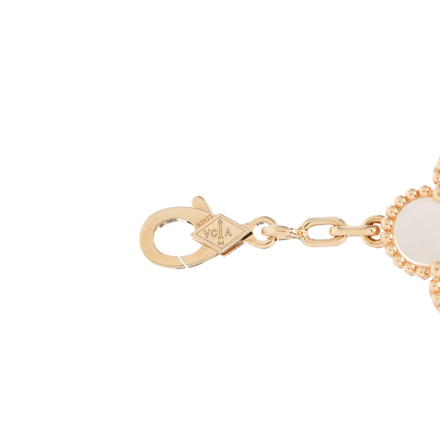 18K Yellow Gold Mother of Pearl 5 Motifs Vintage Alhambra Bracelet