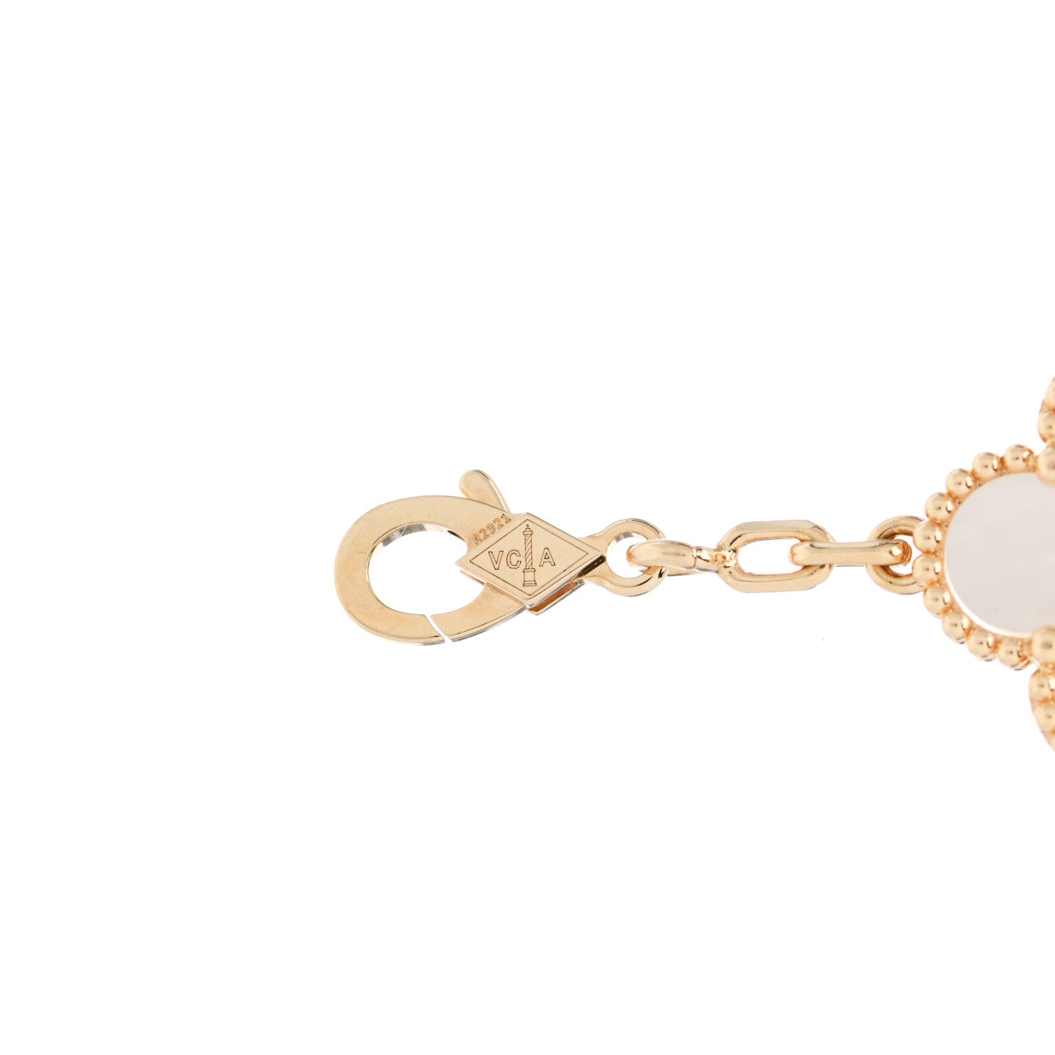 Van Cleef & Arpels 18K Yellow Gold Mother of Pearl 5 Motifs Vintage Alhambra Bracelet 6 of 7