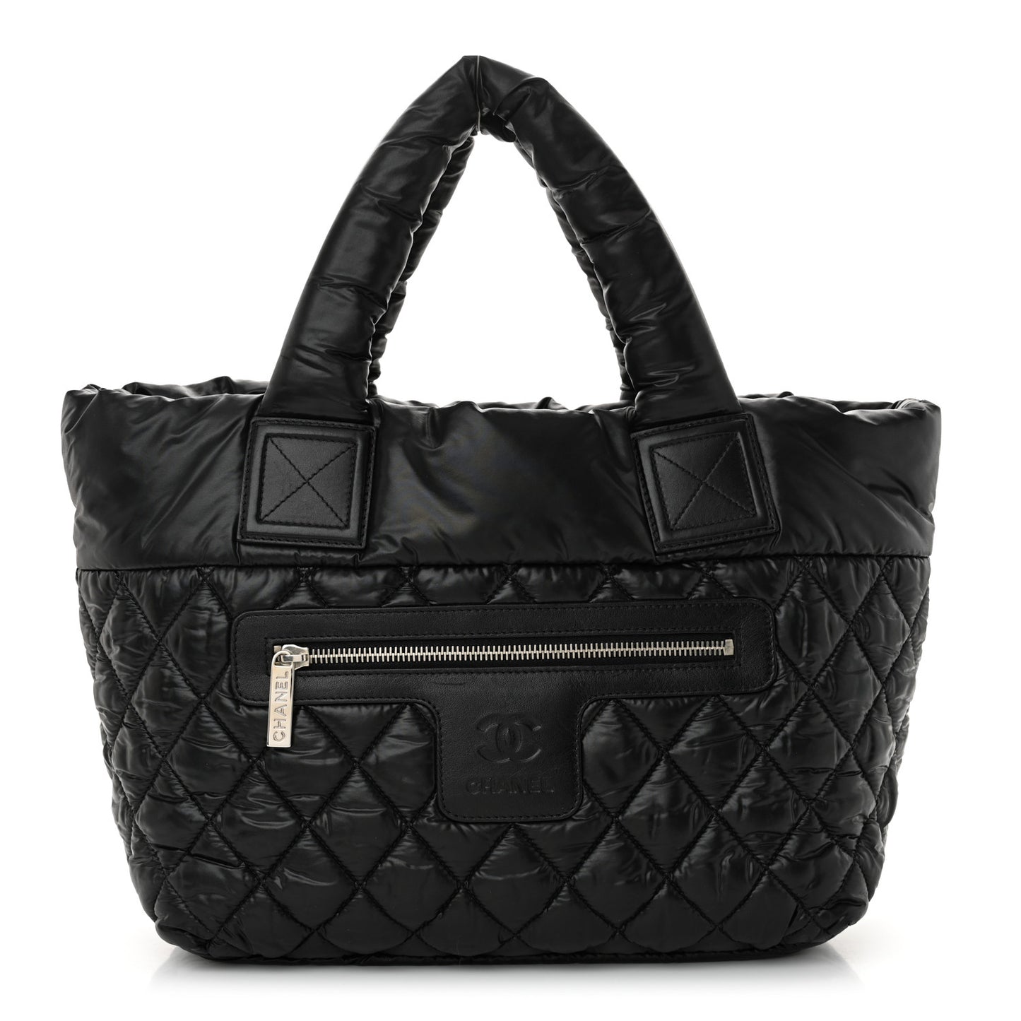 Nylon Quilted Small Coco Cocoon Tote Black