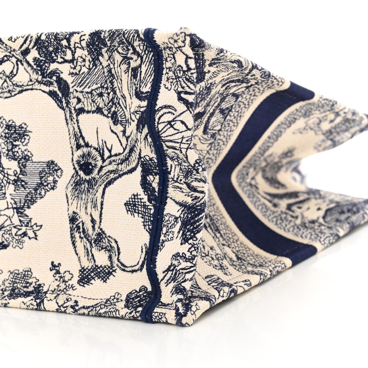 Canvas Embroidered Medium Dioriviera Toile De Jouy Book Tote Blue