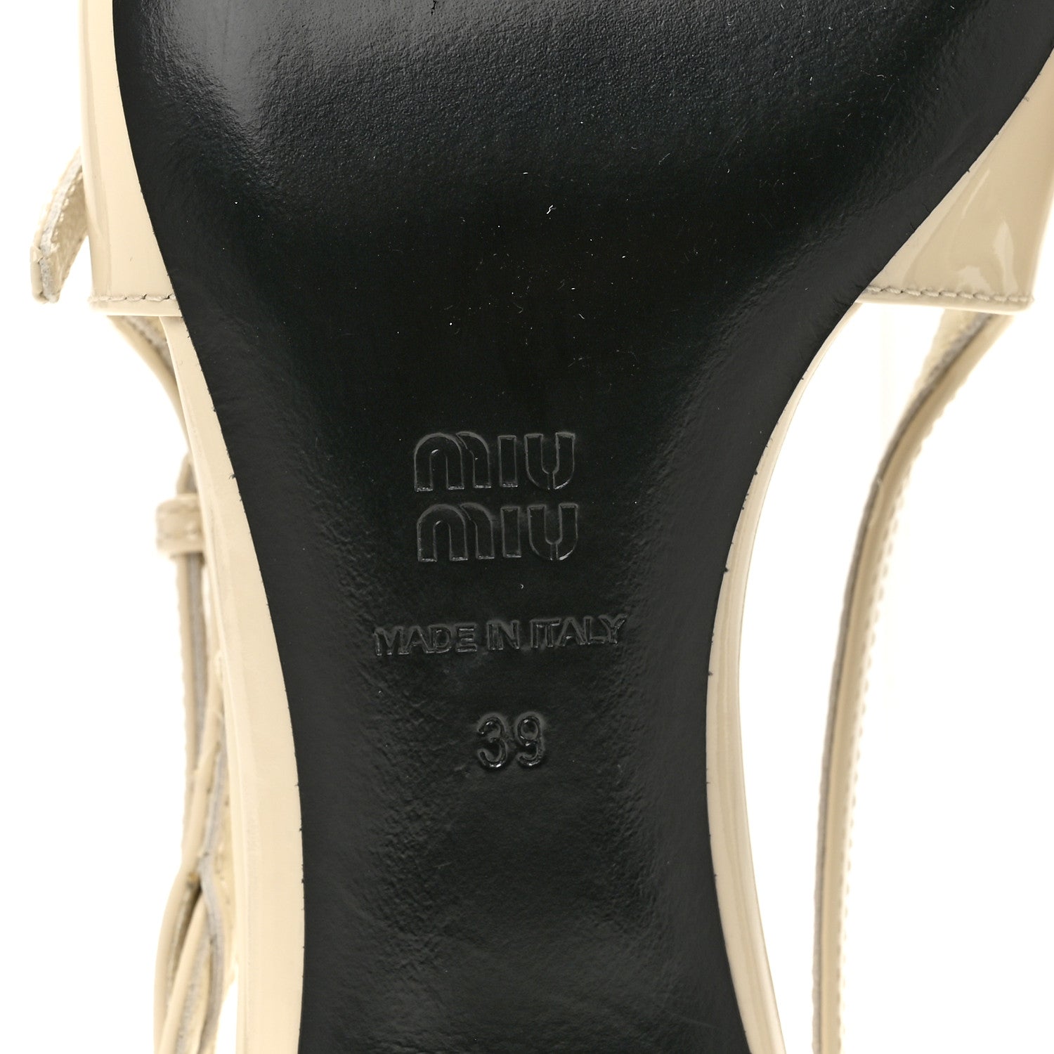 Miu Miu Vernice Buckle 55mm Slingback Pumps 39 White 8 of 8