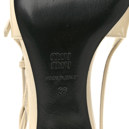 Miu Miu Vernice Buckle 55mm Slingback Pumps 39 White 8 of 8