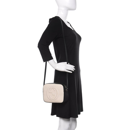 Gucci Dollar Calfskin Bi-Color Small Soho Disco Bag Mystic White Black 2 of 10