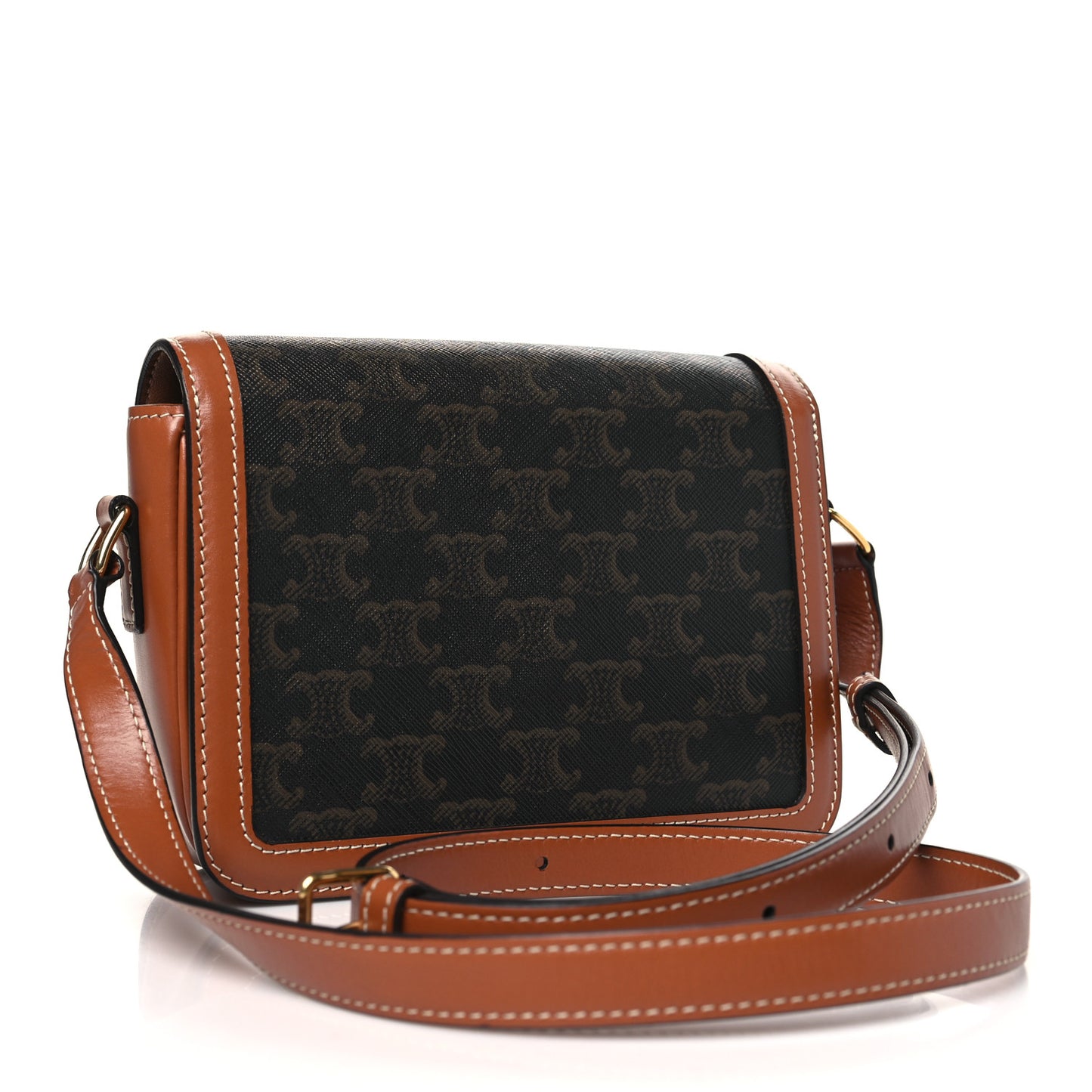 Calfskin Triomphe Canvas Teen Triomphe Bag Tan