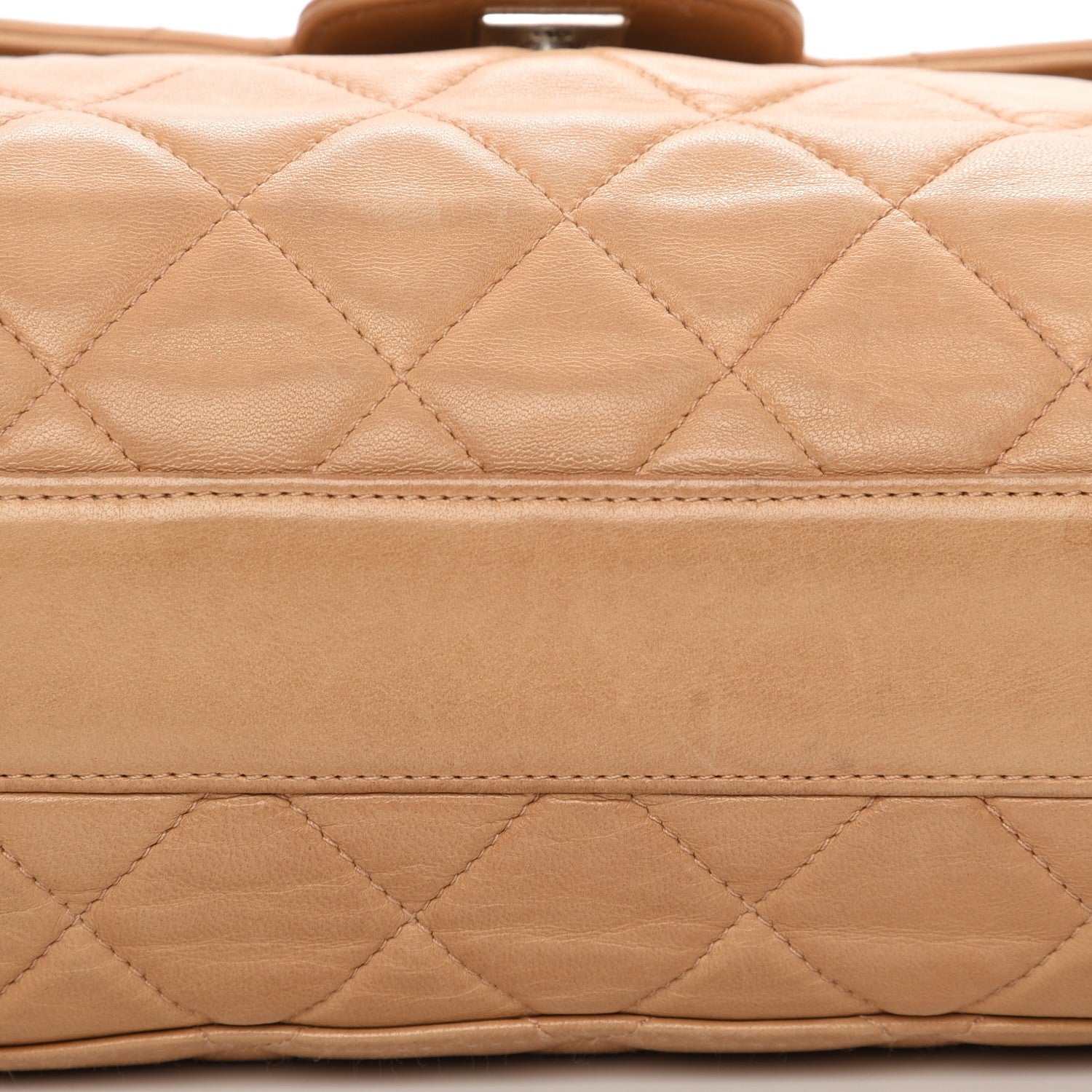 Chanel Lambskin Quilted Clutch Flap Beige 10 of 11