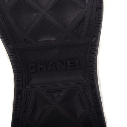 Chanel Suede Calfskin Embroidered CC Sneakers 38 Ecru Light Gray 9 of 11