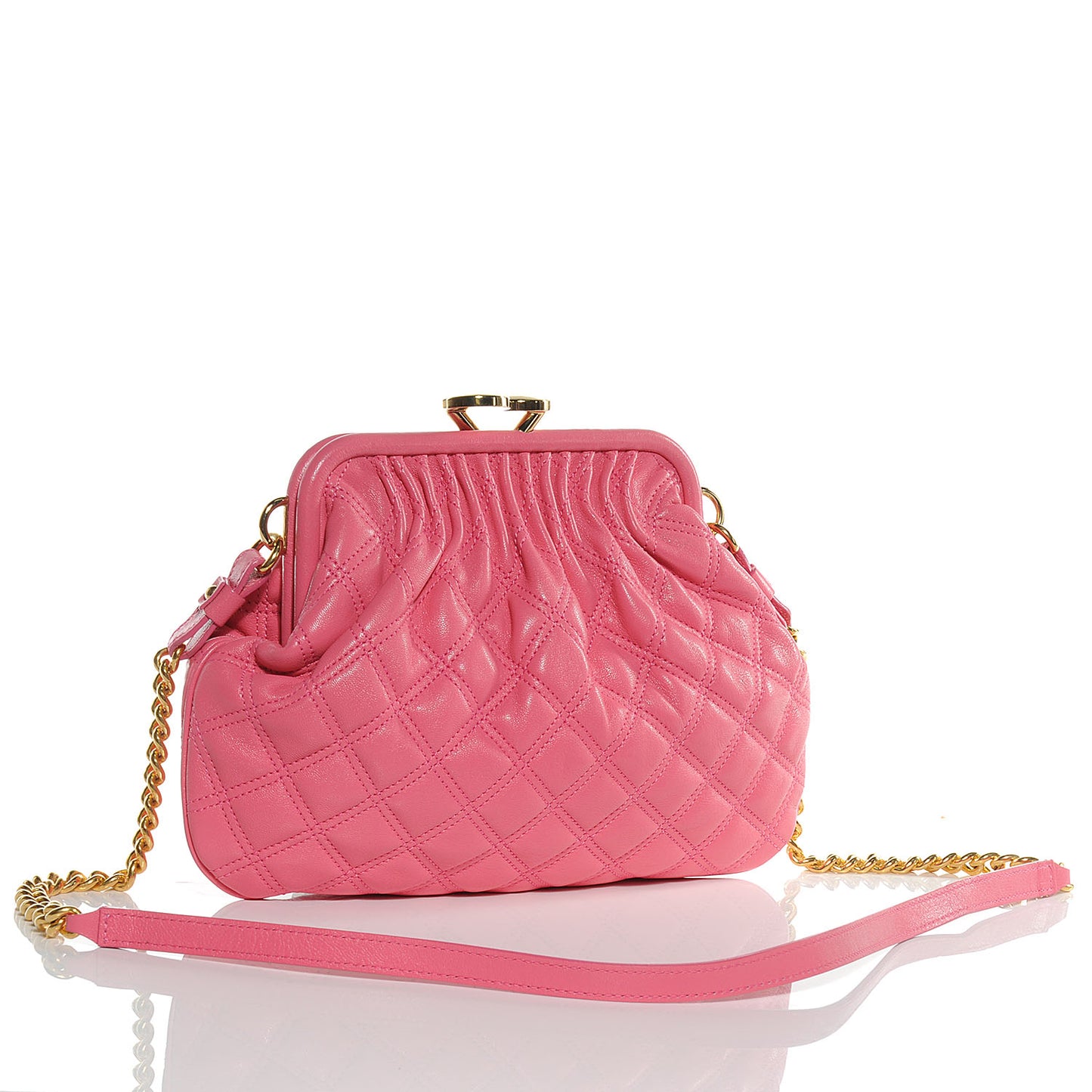 Leather Quilted Little Stam Bubble Pink