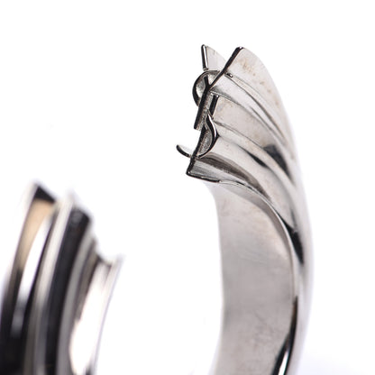 Saint Laurent Silvertone Plate Opyum Cuff Bracelet Silver 6 of 7