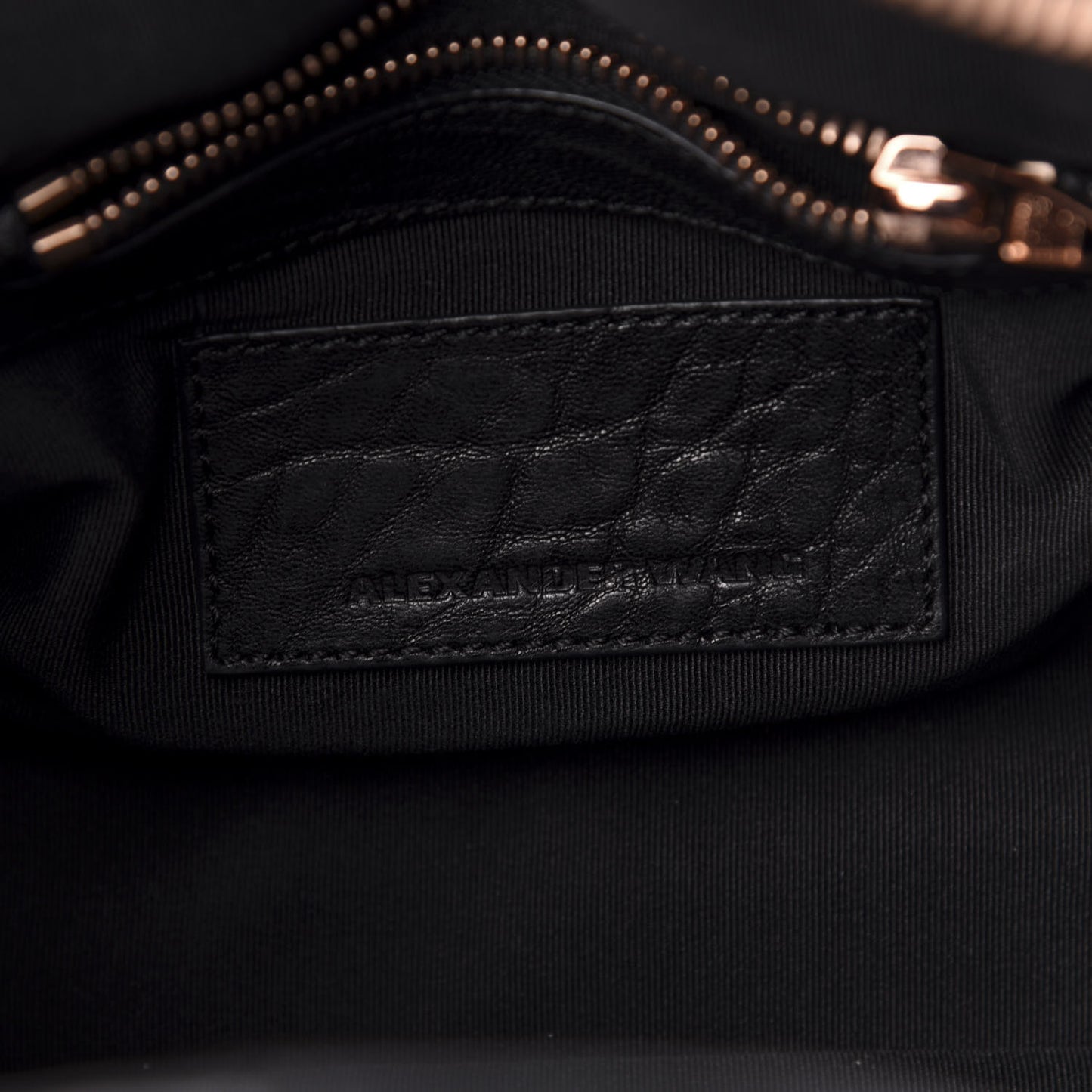 Pebbled Lambskin Mini Rockie Black Rose Gold Hardware