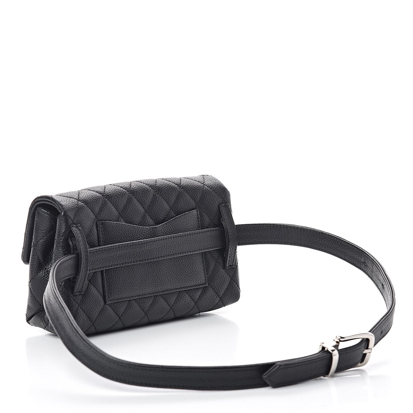 Grained Calfskin Quilted 2.55 Reissue Flap Belt Bag Clutch Black