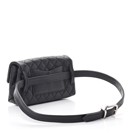 Chanel Grained Calfskin Quilted 2.55 Reissue Flap Belt Bag Clutch Black 3 of 9