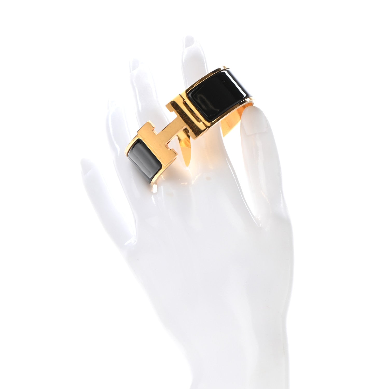 Hermes Enamel Wide Clic Clac H Bracelet PM Black 2 of 5