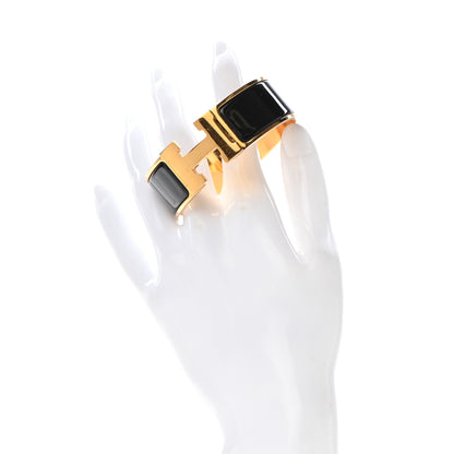 Hermes Enamel Wide Clic Clac H Bracelet PM Black 2 of 5