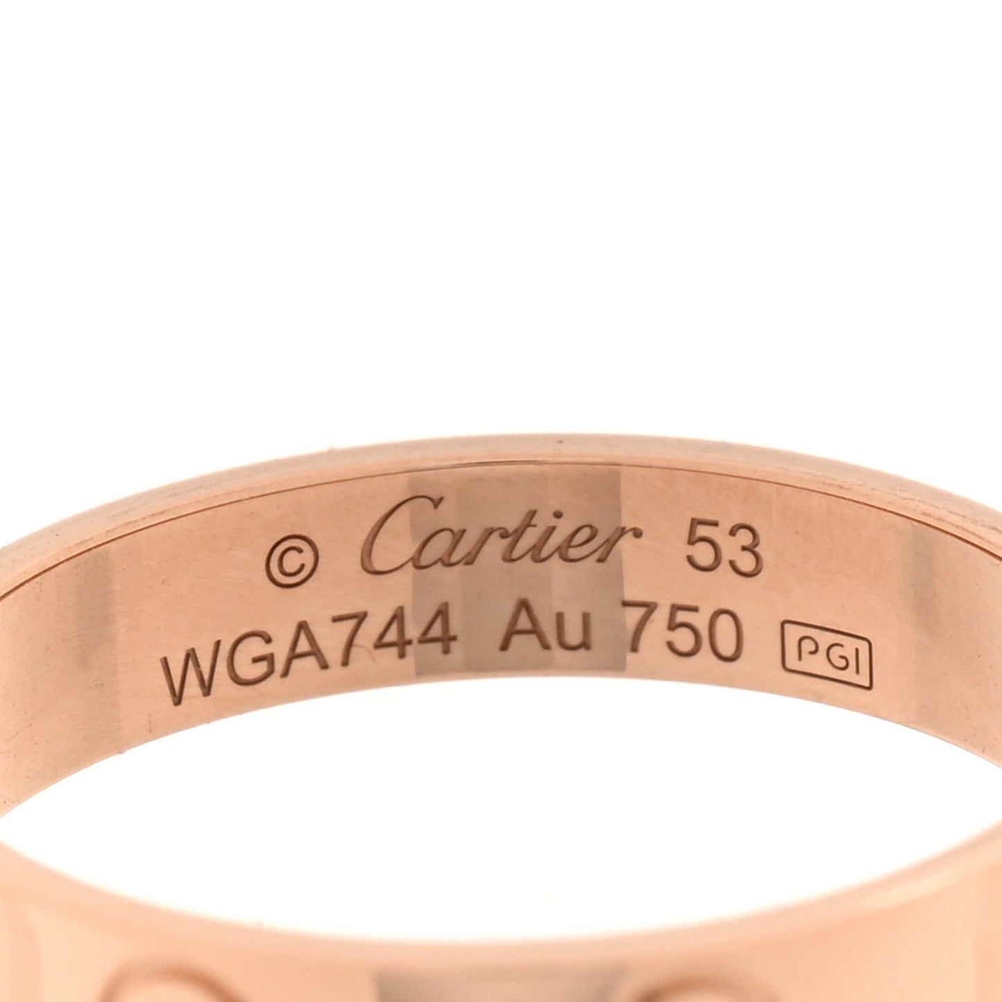 18K Pink Gold 3.5mm LOVE Wedding Band Ring 53 6.5