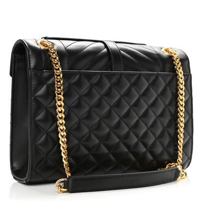 Saint Laurent Grain De Poudre Textured Mixed Matelasse Triquilt Medium Monogram Satchel Black 3 of 11