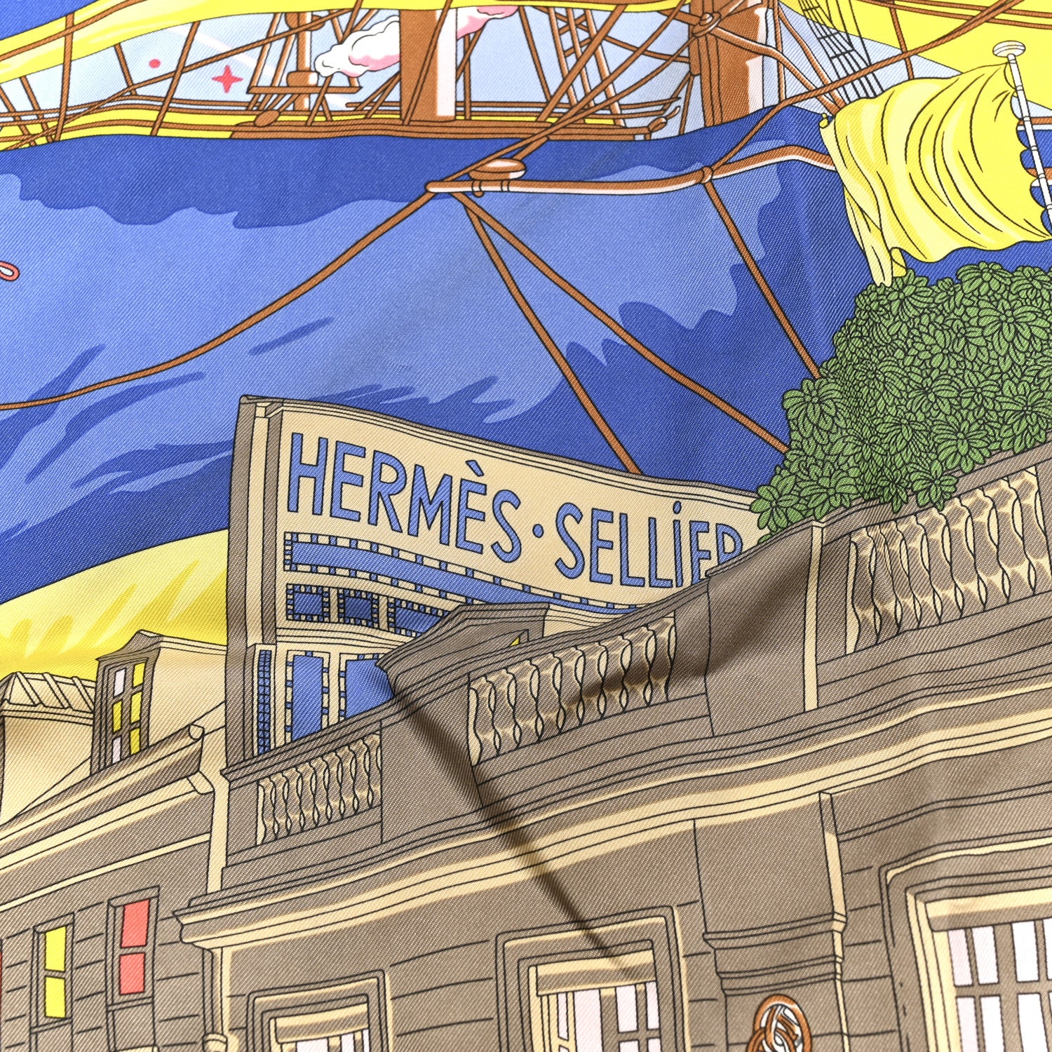 Hermes Silk Flagship Scarf 90 Rose Bonbon Bleu Multicolor 2 of 5