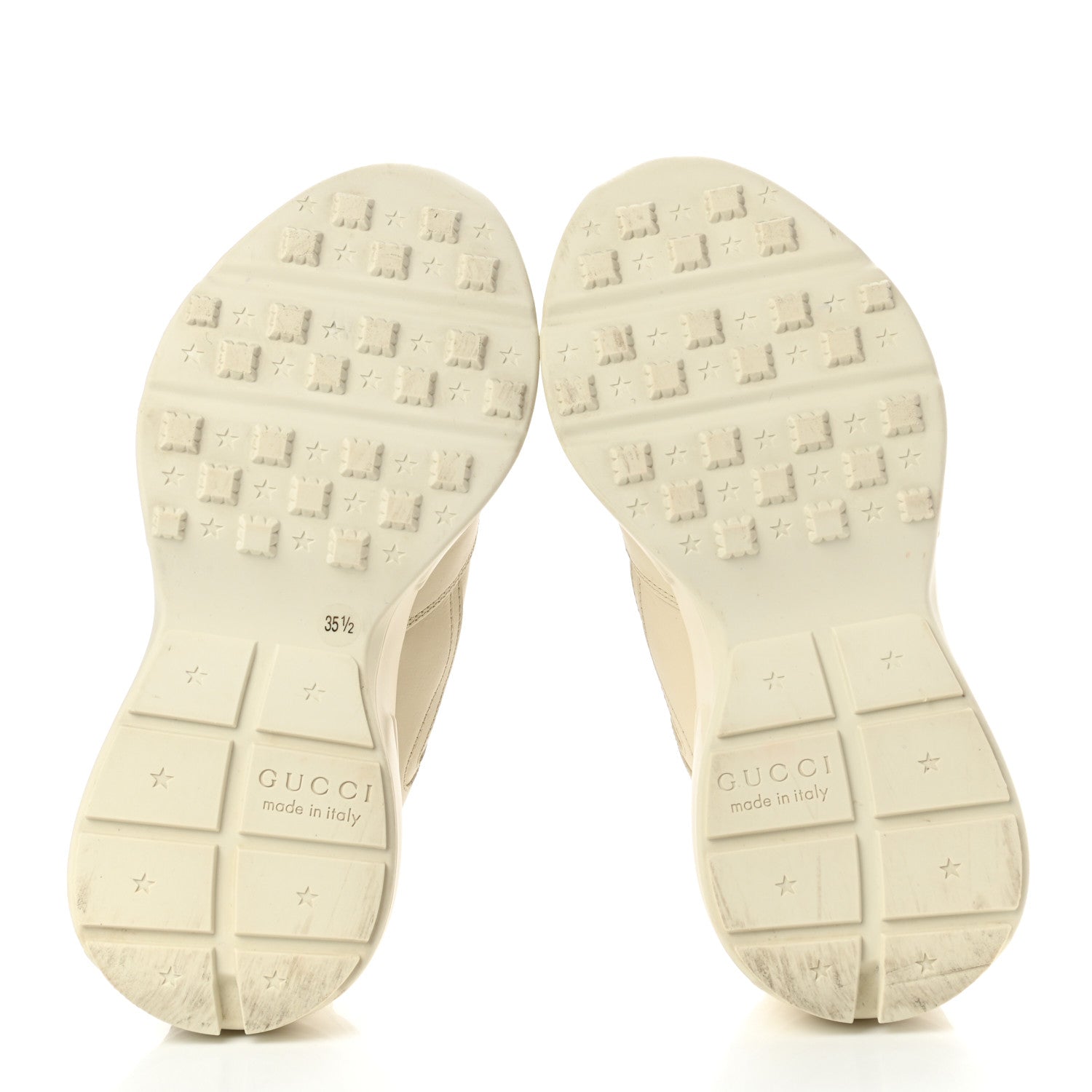 Gucci Calfskin Logo Womens Rhyton Sneakers 35.5 Ivory 5 of 11