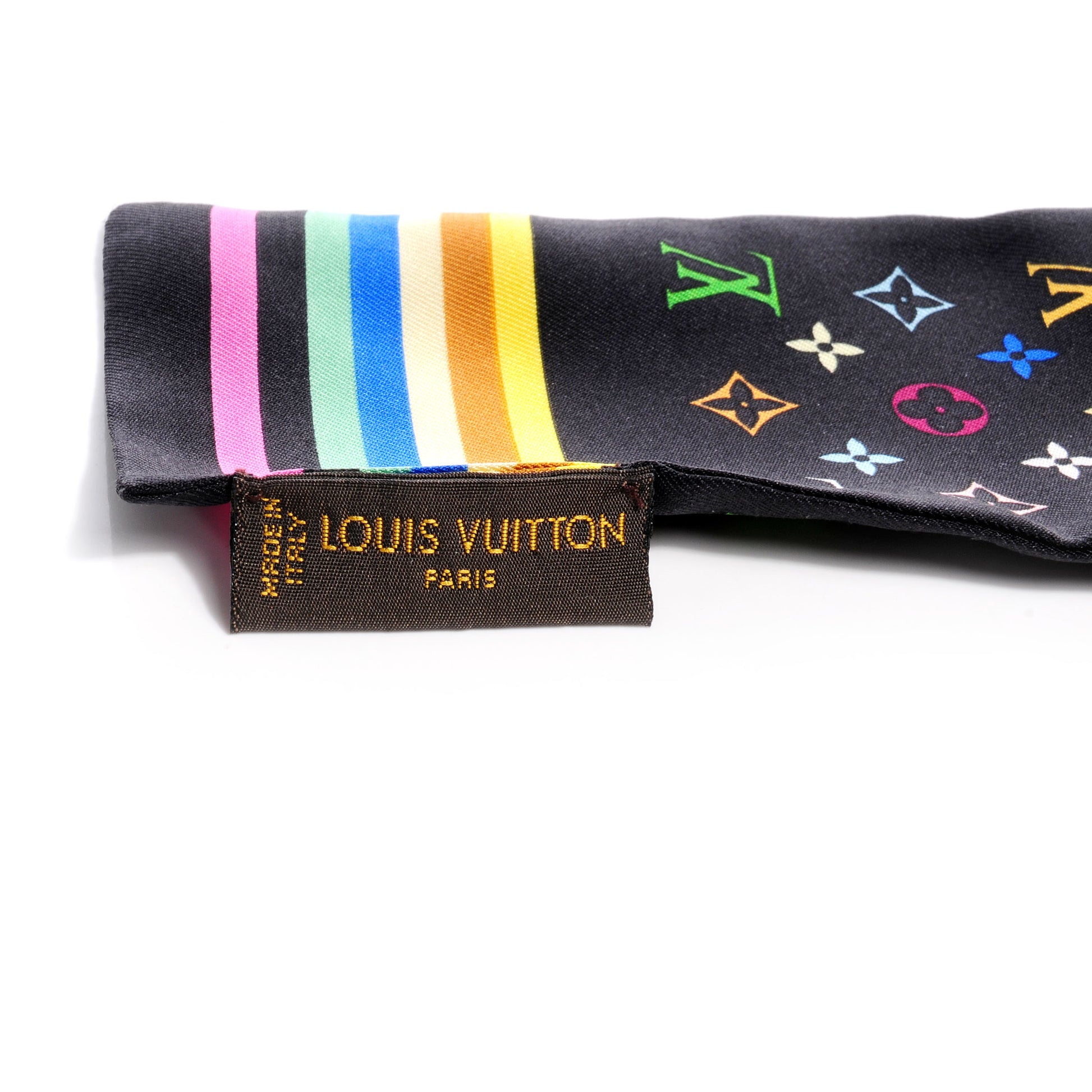 Louis Vuitton Silk Monogram Multicolor Bandeau Black 4 of 6
