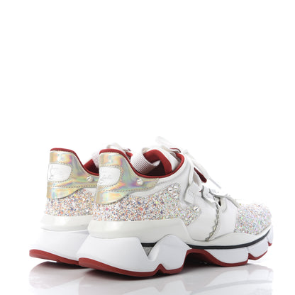 Christian Louboutin Calfskin Glitter Donna Red Runner Sneaker 37 White Multicolor 4 of 9