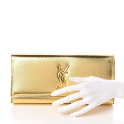 Saint Laurent Metallic Calfskin Monogram Cassandre Clutch Ciad 2 of 9