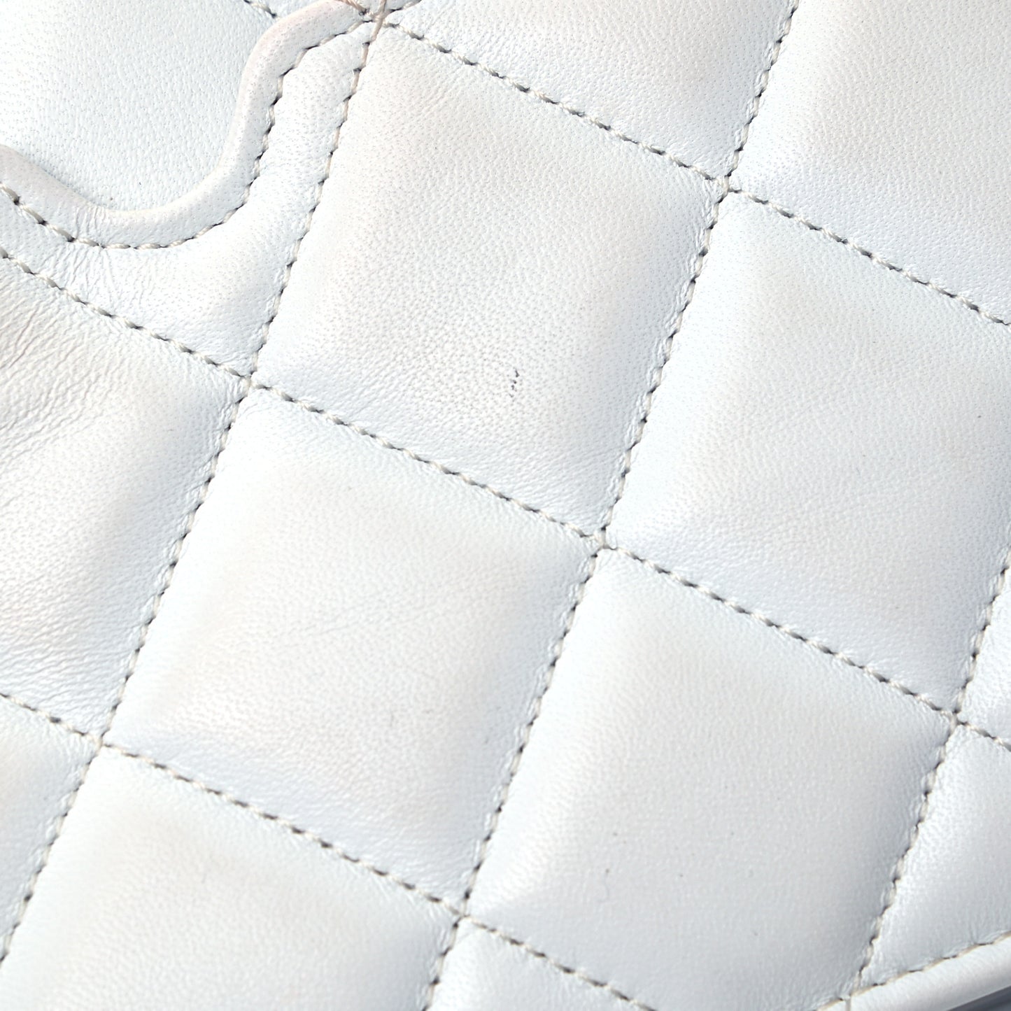 Calfskin Quilted Graffiti Skull Medium Chain Crossbody Bag White