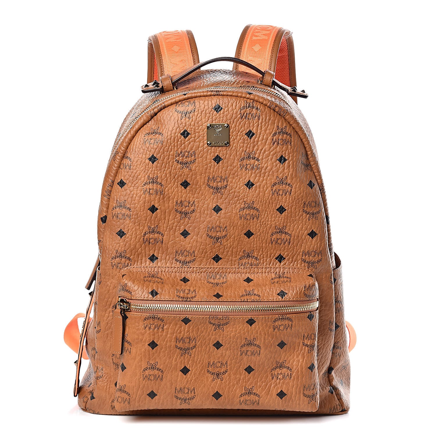 MCM Visetos Medium Stark Backpack Cognac 1 of 8