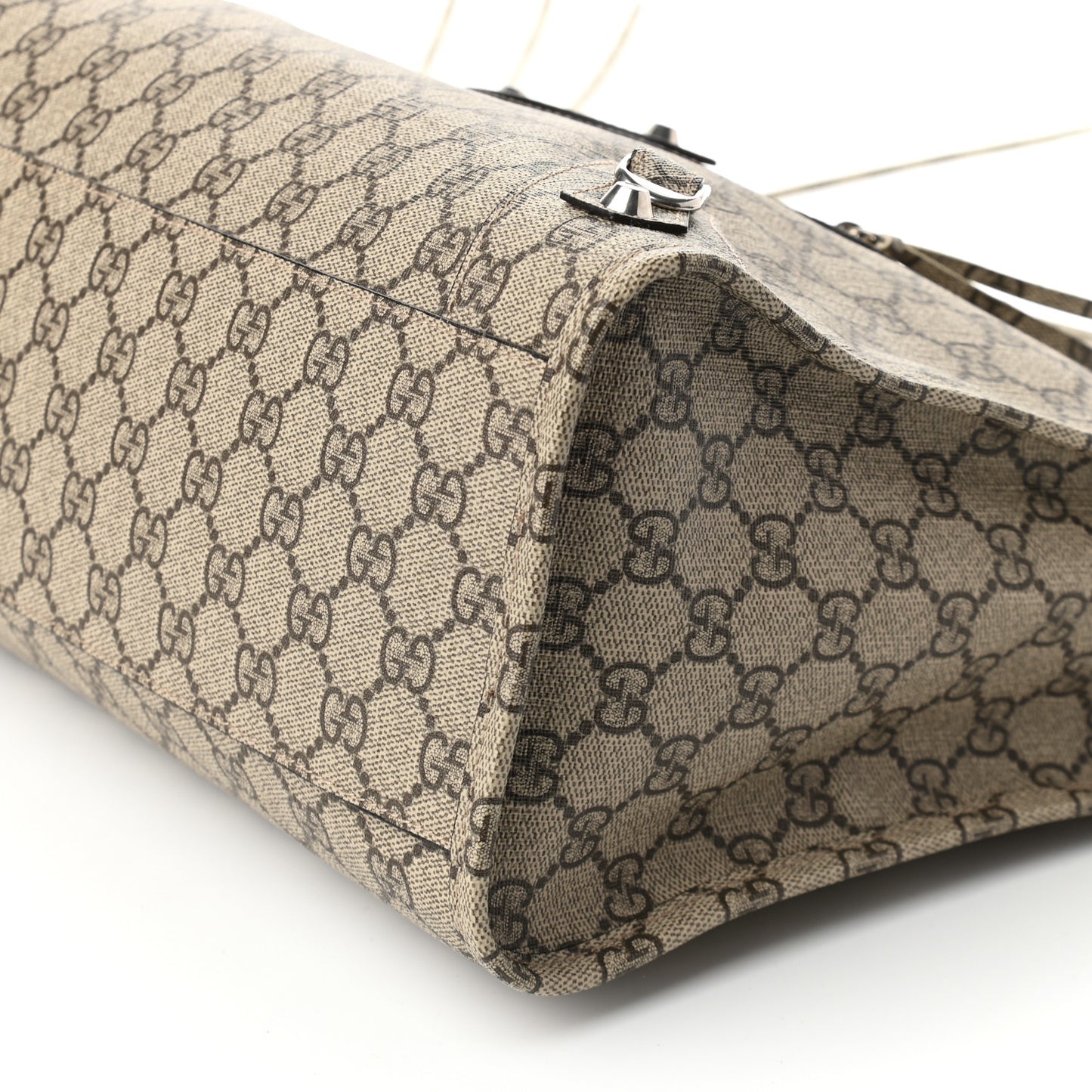 X GUCCI GG Supreme Monogram Neo Classic Silver Hardware City Beige Ebony
