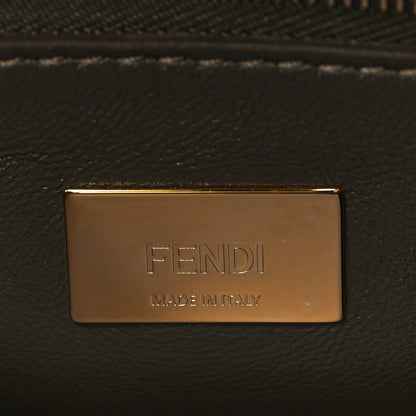 Fendi Glazed Fabric Vitello FF 1974 Hairdo Girls Inlay Mini Peekaboo Iconic Satchel Mogano Panna Multicolor 6 of 6