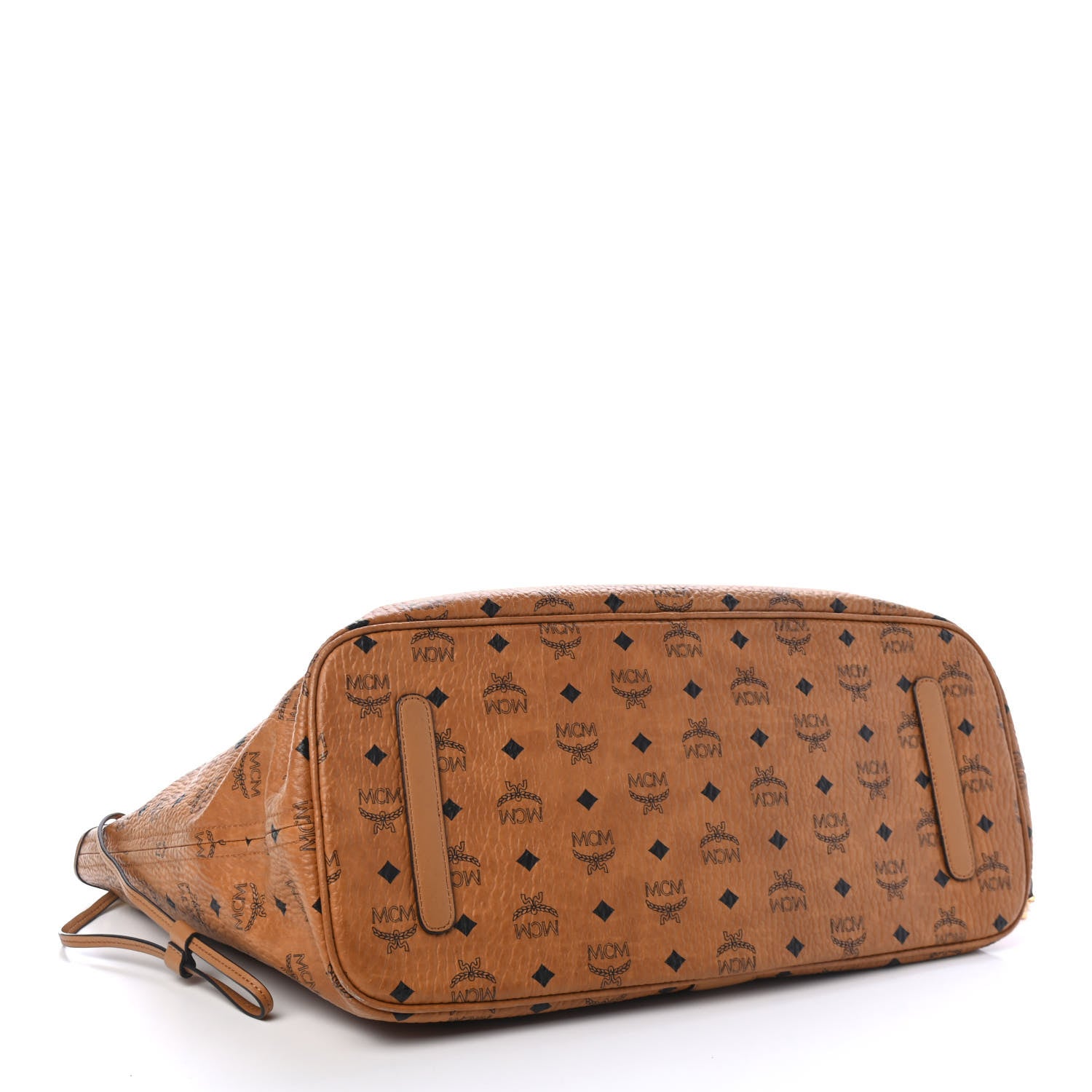 MCM Visetos Large Liz Reversible Shopper Tote Cognac 3 of 8