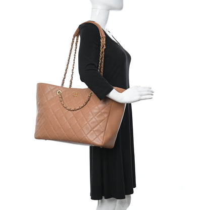 Chanel Lambskin Shopping Tote Camel 2 of 10