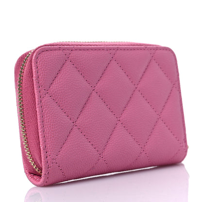 Chanel Caviar Quilted Enamel CC Zip Around Coin Purse Pink 3 of 8