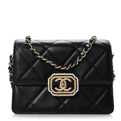 Chanel Calfskin Strass Quilted Mini Flap Black 1 of 9