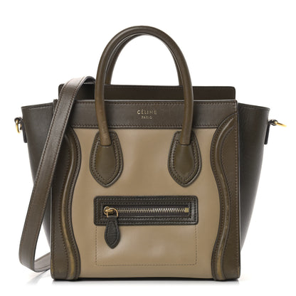 Celine Smooth Calfskin Nano Tri-Color Luggage Khaki 1 of 18