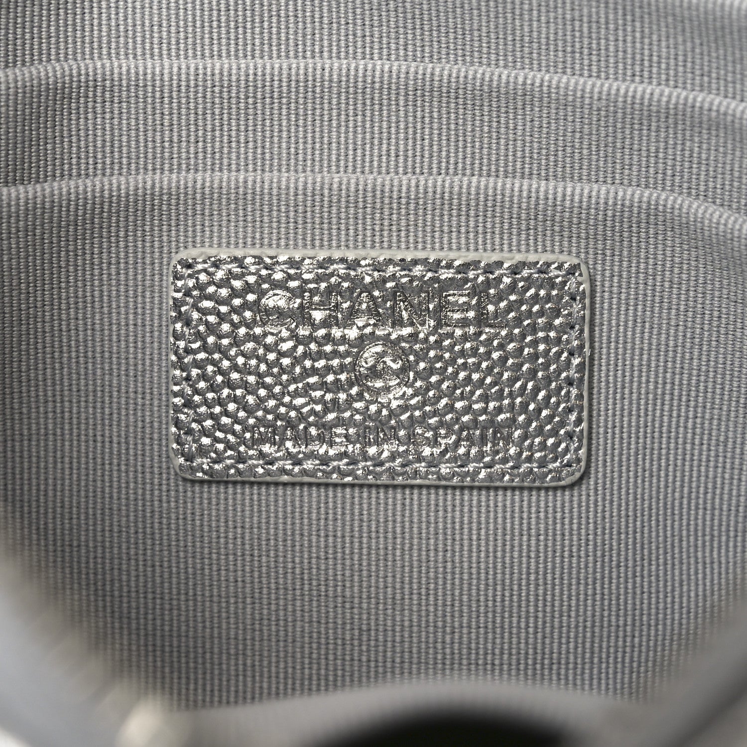 Chanel Metallic Caviar Quilted Small Zipped Pouch Silvery 6 of 8