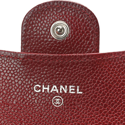 Chanel Caviar Quilted Flap Card Holder Wallet Burgundy 5 of 8