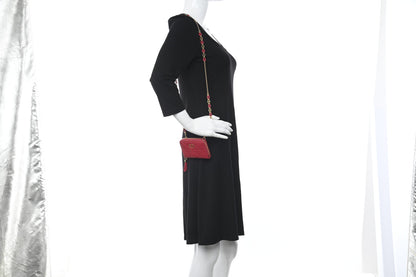 Christian Dior Lambskin Cannage Mini Caro Zipped Pouch Raspberry 3 of 11