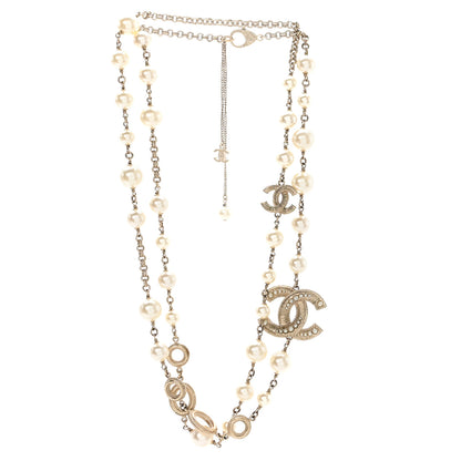 Chanel Pearl CC Necklace Light Gold 3 of 5