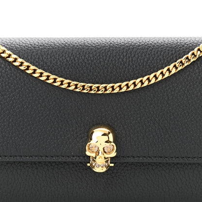 Alexander McQueen Pebbled Calfskin Skull Wallet on Chain Black 8 of 11