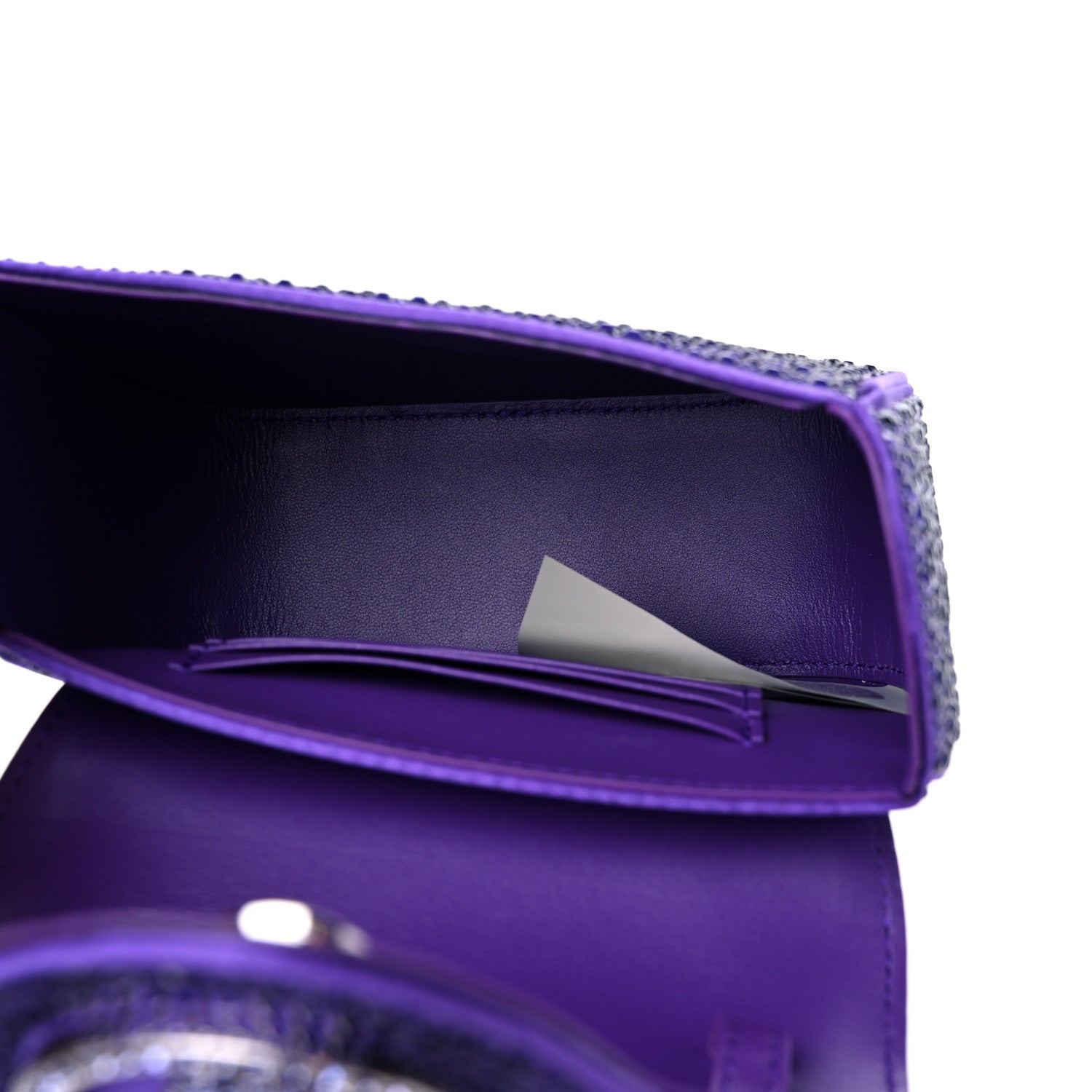 Versace Satin Crystal Studded Mini La Medusa Bag Purple 5 of 10