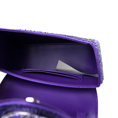 Versace Satin Crystal Studded Mini La Medusa Bag Purple 5 of 10