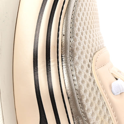 Chanel Fabric Laminated Calfskin Stretch CC Womens Sneakers 39.5 White Gold Silver 11 of 15