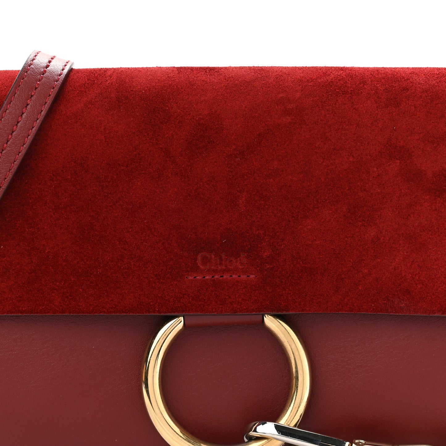 Suede Calfskin Small Faye Shoulder Bag Plum Purple