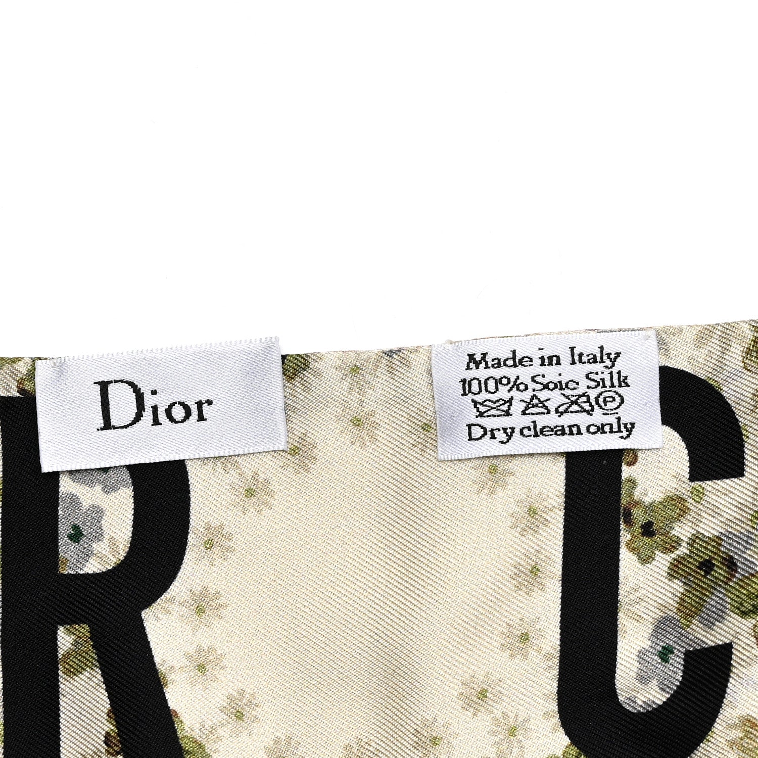 Christian Dior Silk Twill D-Floral Mitzah Scarf White 3 of 5