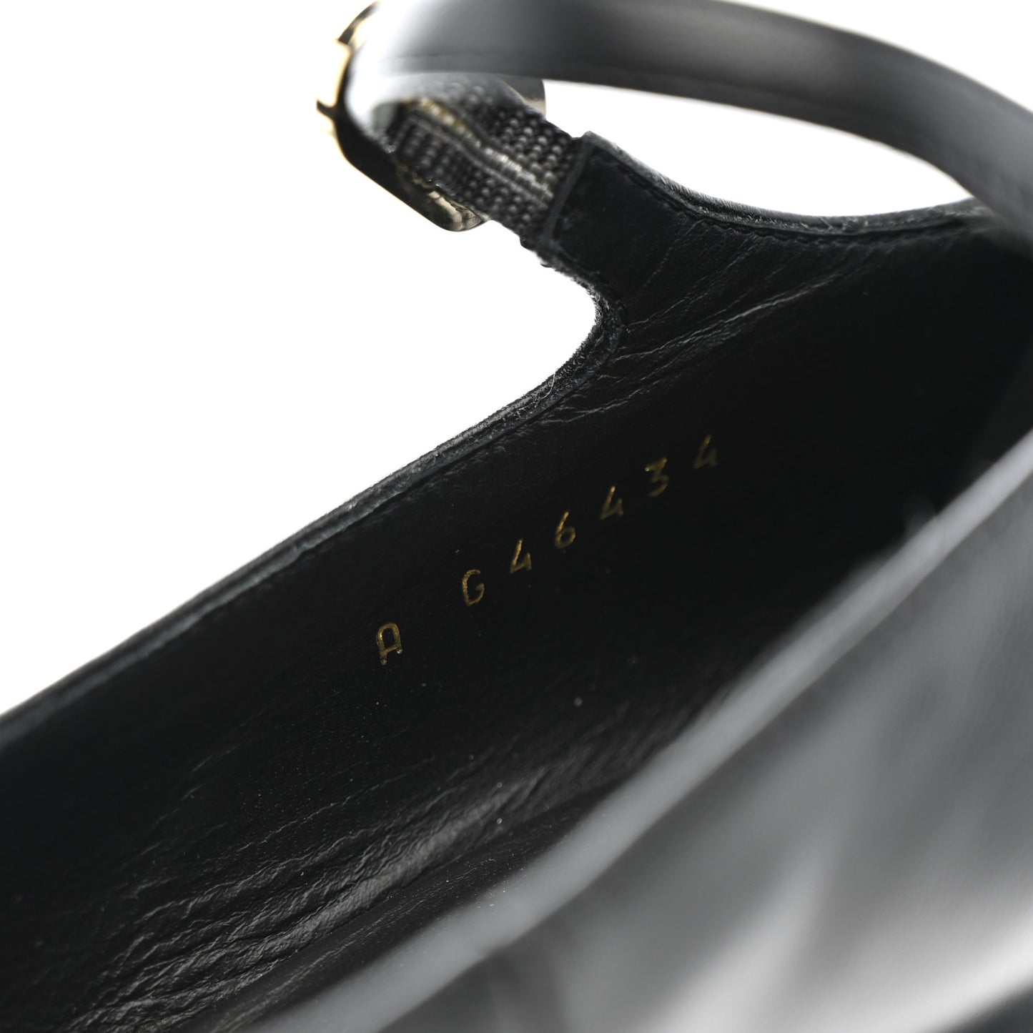 Lambskin Grosgrain Mary Jane Platform Pumps 38.5 Black