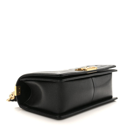 Chanel Caviar Chevron Quilted Medium Boy Flap Black 4 of 10