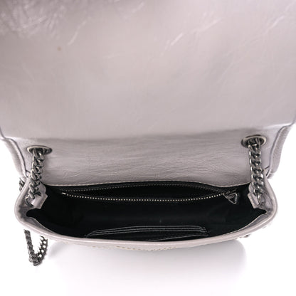 Saint Laurent Crinkled Calfskin Matelasse Monogram Niki Chain Wallet Granite 5 of 12