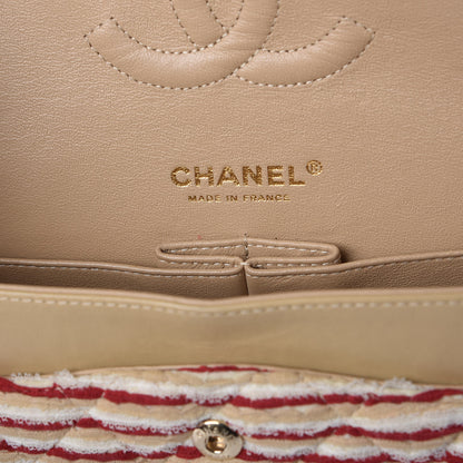Chanel Jersey Quilted Medium Flap Red White 7 of 10